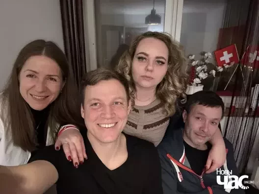 Аляксей Галоўкін і сябры беларускай дыяспары ў Швейцарыі, фота Вольгі Класкоўскай